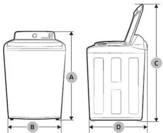 SAMSUNG WA52J8705MP - Specification sheet - 1
