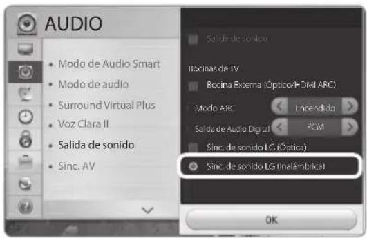 LG SoundPlate LAP440W - Configure la salida del sonido de TV para escucharlo a través de esta unidad: - 1