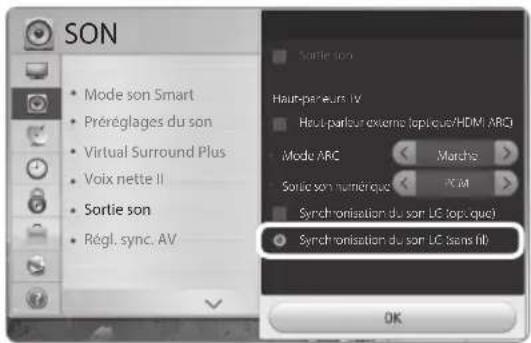 LG SoundPlate LAP440W - Réglez la sortie du son de la télé pour écouter le son sur cet appareil : - 1