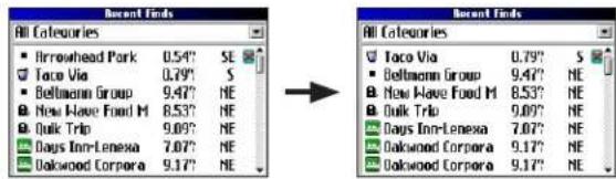 GARMIN Trail Guide - Suppression de sites récemment trouvés - 1