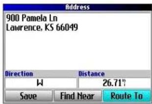 GARMIN Trail Guide - To find an address or intersection: - 3