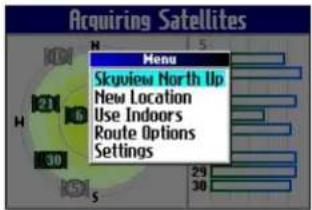 GARMIN Trail Guide - To select a new location: - 1