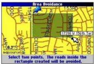 GARMIN Trail Guide - To avoid an area: - 1