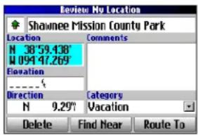 GARMIN Trail Guide - To edit the saved location: - 1