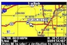 GARMIN Trail Guide - Utilisation de la fonction TracBack : - 1