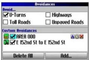 GARMIN Trail Guide - To add an avoidance to your route: - 1