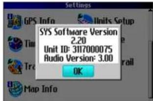 GARMIN Trail Guide - Viewing Software and Unit Information - 1