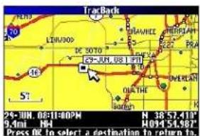 GARMIN Trail Guide - To use TracBack: - 1