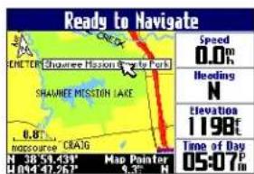 GARMIN Trail Guide - To save a place on the map to My Locations: - 1
