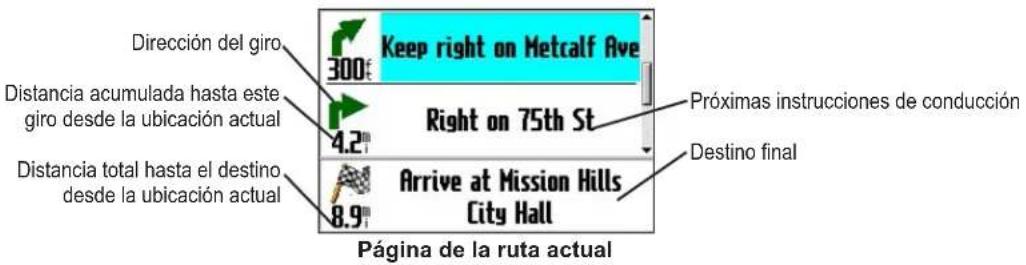 GARMIN Trail Guide - Página de la ruta actual - 1