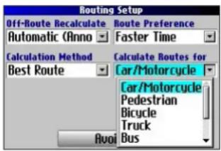 GARMIN Trail Guide - Customizing the Route Settings - 1