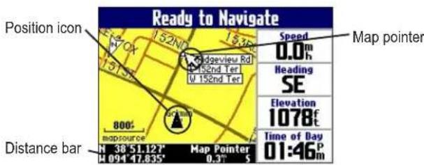GARMIN Trail Guide - To pan the map: - 1
