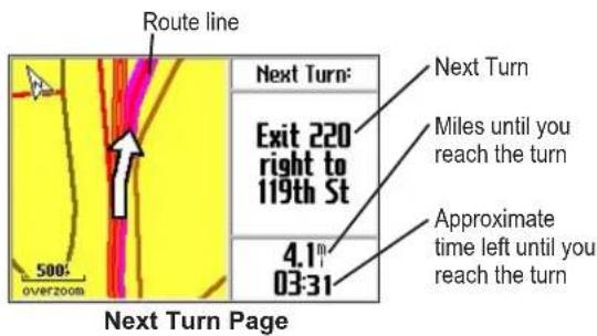 GARMIN Trail Guide - Next Turn Page - 1