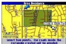 GARMIN Trail Guide - Contournement d'une zone : - 1