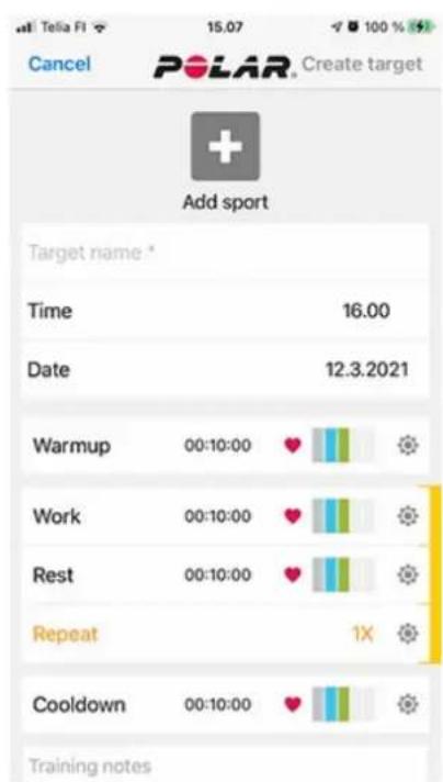 POLAR Ignite 2 - Objectif par phases - 2