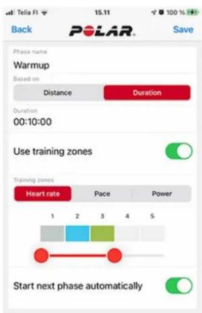 POLAR Ignite 2 - Objectif par phases - 3