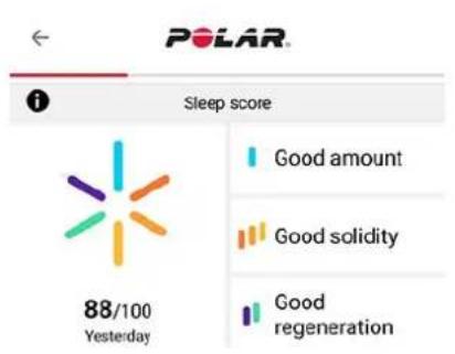 POLAR Ignite 2 - Données relatives au sommeil dans l'application et sur le service Web Polar Flow - 2