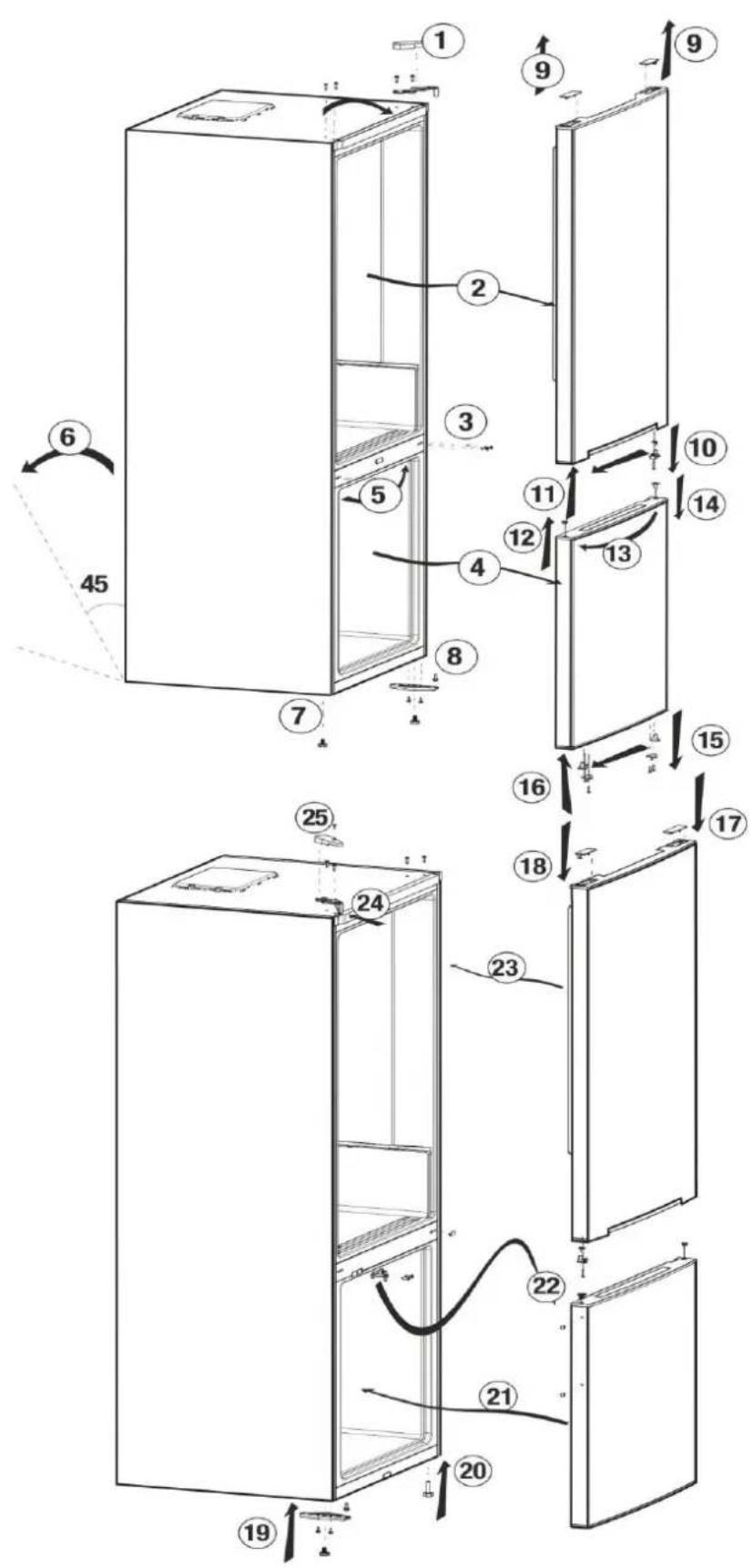BEKO RFNE270K32WN - Türanschlag umkehren - 1