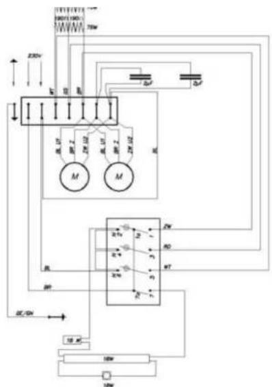 NOVY D 736 - ELEKTRISCH SCHEMA 700/1 - SERIE 2 MOTOREN SCHEMA ELECTRIQUE 700/1 - SERIE 2 TURBINES ELEKTRISCHER SCHALTPLAN 2 MOTOR - 1