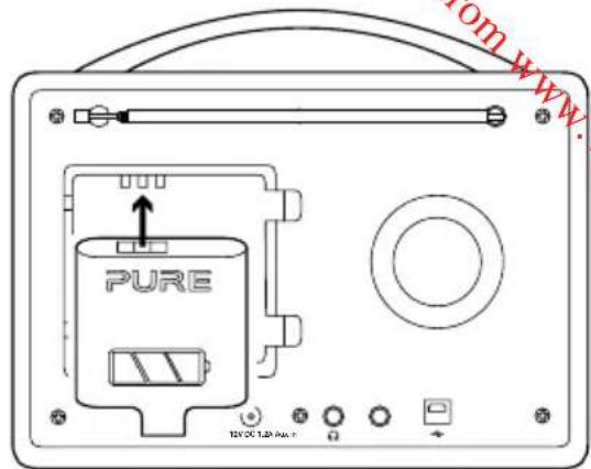 PURE Evoke H4a - U installeert een ChargePAK als volgt: - 2