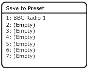 PURE Evoke H4a - To store a radio station to the preset list: - 2