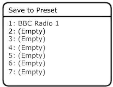 PURE Evoke H4a - Pour enregistrer une station radio dans la liste de mémorisation : - 2