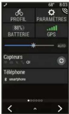 GARMIN Varia RTL516 - Affichage des widgets - 1