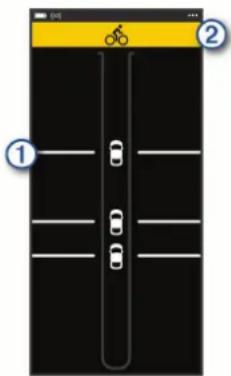 GARMIN Varia RTL516 - Affichage du radar dans l'application varia - 1