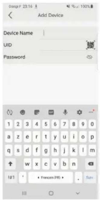 Add Device Device Name | UID Password 1 2 3 4 5 6 7 8 9 0 a z e r t y u i o p q s d f g h j k l m ↑ w x c v b n 1@1 ' · Financial(FR) > . Sun