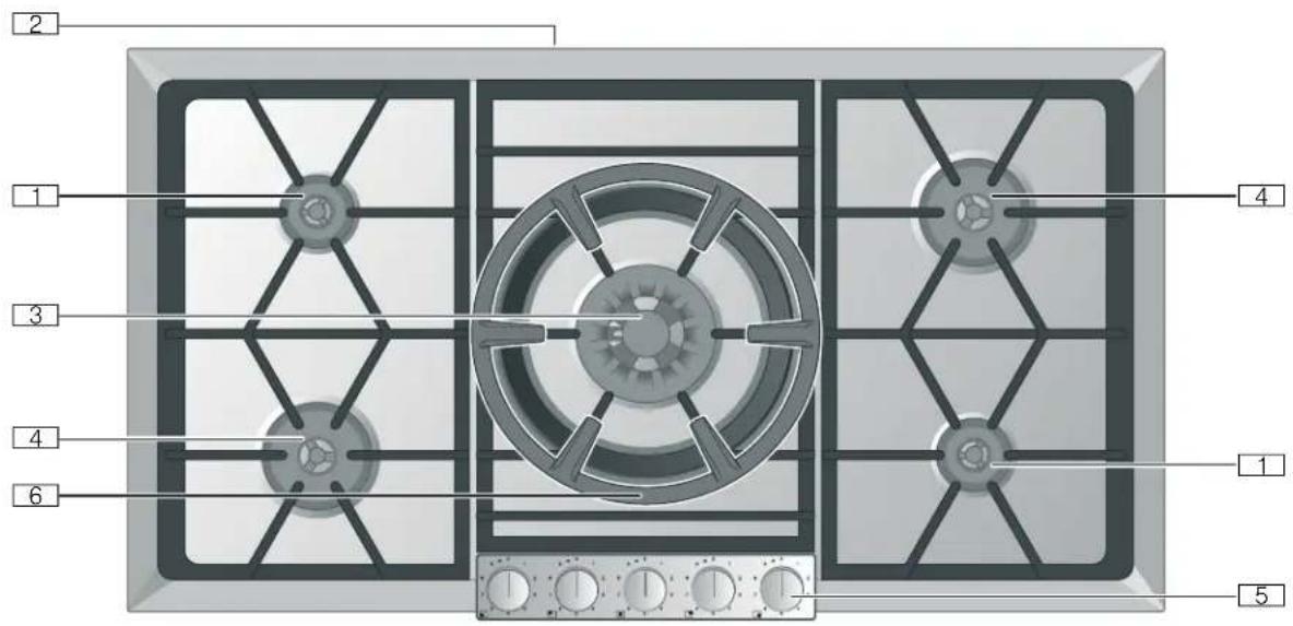 GAGGENAU VG295250CA - Parrilla de cocina de gas - 1