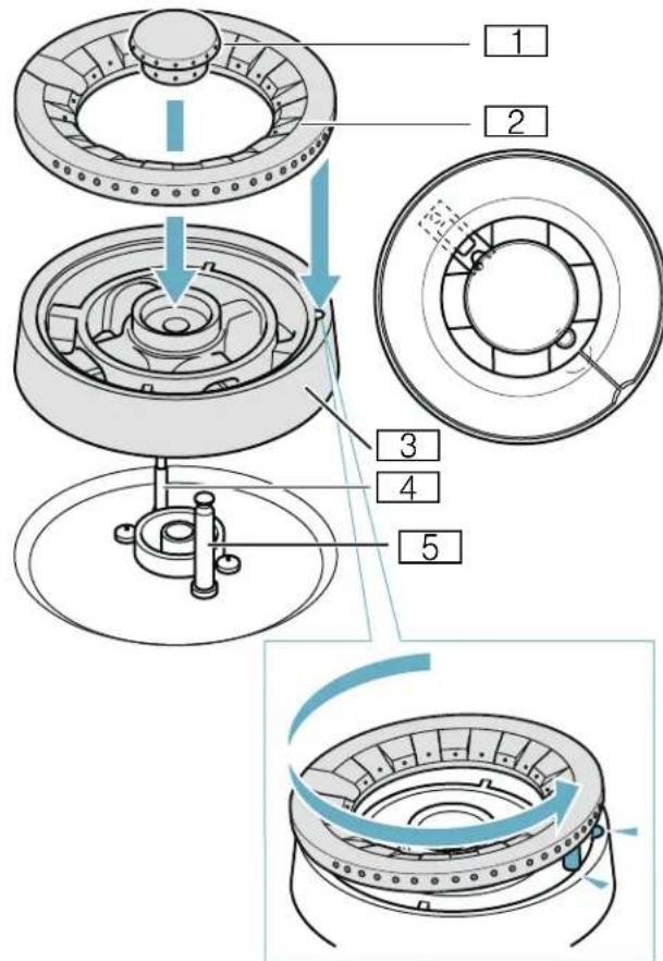 GAGGENAU VG295150CA - Composants du brûleur pour wok - 1