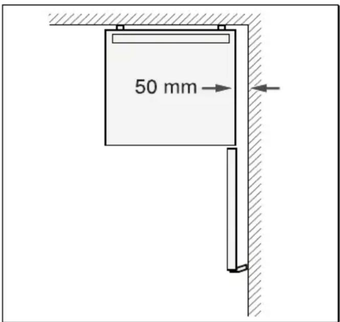 SIEMENS KD58VVWF0N - Distancia respectfully a la pared - 1