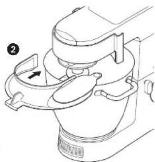 KENWOOD Cooking Chef KM080AT - Das Hitzeschild muss für Kochvorgänge angebracht werden. Ansonsten Funktioniert das Ruhrsystem nicht und es wird der Fehlercode E:03 angezeigt. Das Hitzeschild schützt den - 1