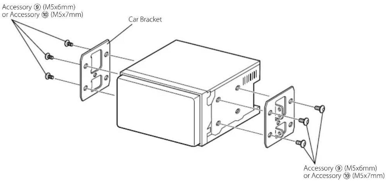 KENWOOD DNX7032 - Installation on Toyota, Nissan or Mitsubishi Car using Brackets - 1