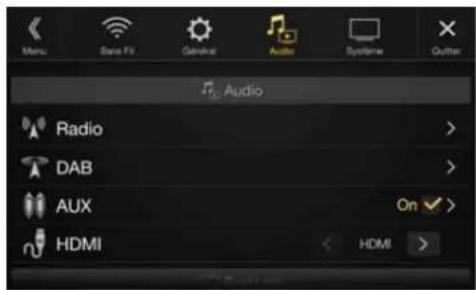 ALPINE X701DA4R - Écran du menu Audio Setup - 1
