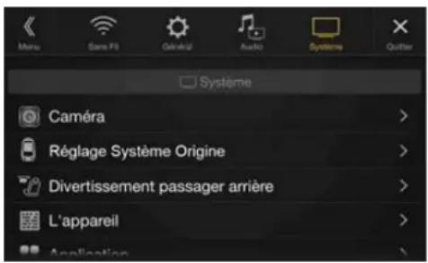 ALPINE X701DA4R - Écran du menu System Setup - 1