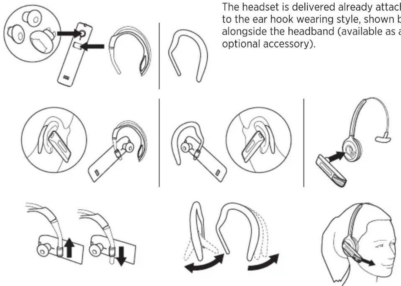 LOGITECH BH870 - Step 3: Adjust the headset wearing-style - 1