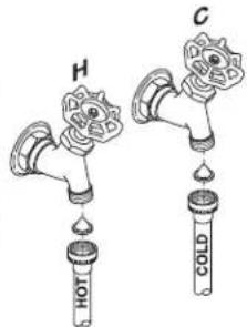 HOTPOINT HTW240ASKWS - CONNECT WATER HOSES TO OUTLET VALVES - 1