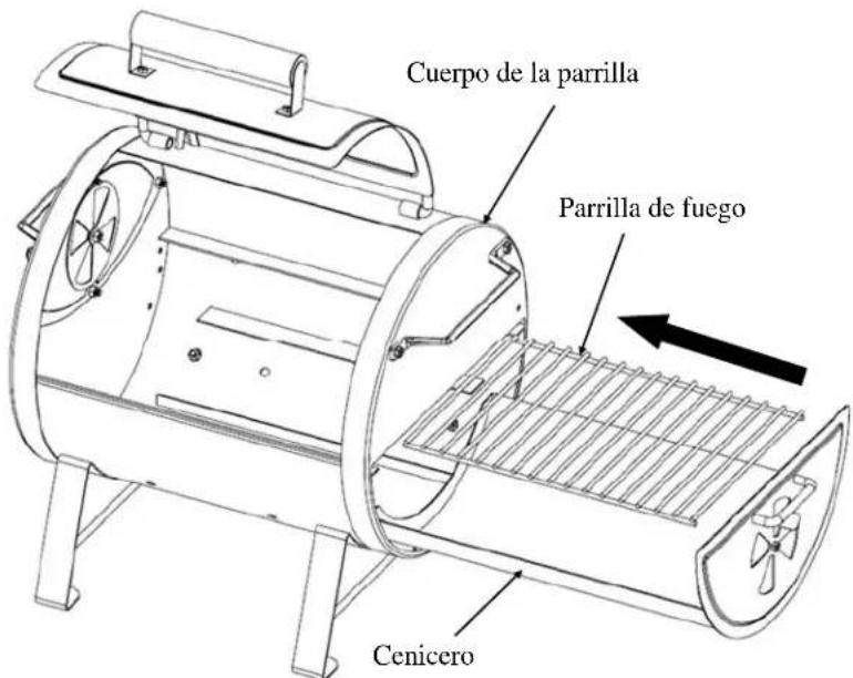 Cuerpo de la parrilla Parrilla de fuego Cenicero