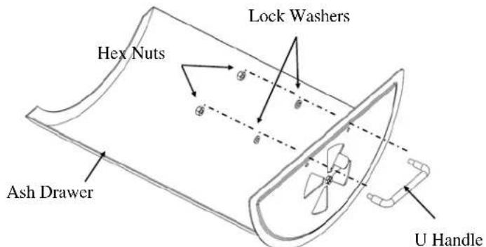 Hex Nuts Lock Washers Ash Drawer U Handle