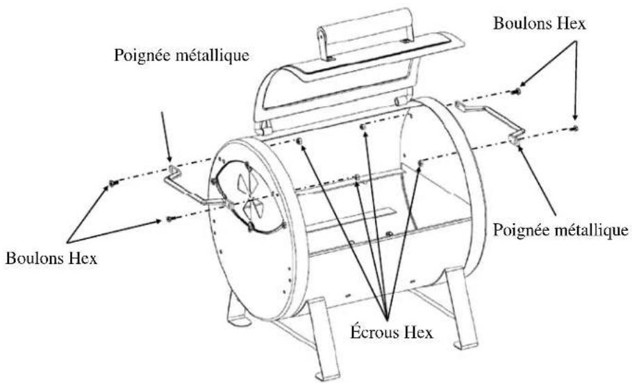 Boulons Hex Poignée métallique Boulons Hex Boulons Hex Écrous Hex Poignée métallique