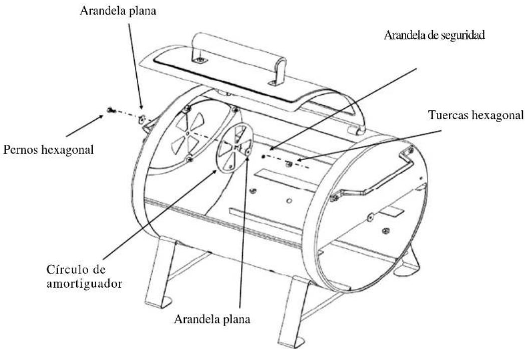 Arandela plana Pernos hexagonal Círculo de amortiguador Arandela plana Arandela de seguridad Tuercas hexagonal