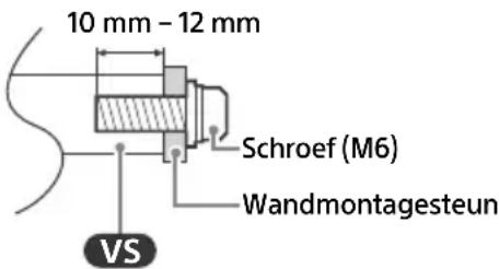 10 mm - 12 mm Schroef (M6) Wandmontagesteun VS