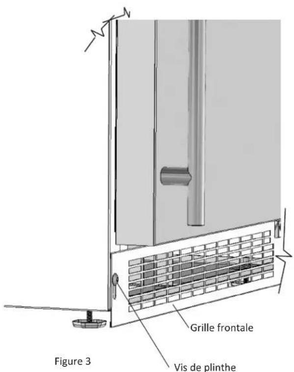 Figure 3 Grille frontale Vis de plinthe