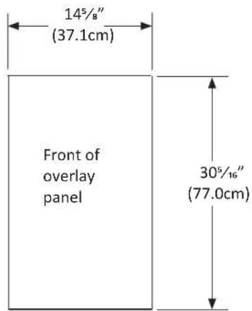 14⁵/₈" (37.1cm) Front of overlay panel 30⁵/₁₆" (77.0cm)