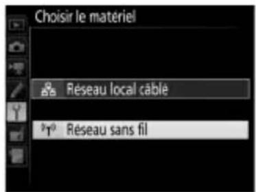 NIKON WT7 - Sélectionnez Réseau sans fil. - 1