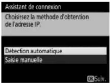 NIKON WT7 - Détectez ou sélectionnez une adresse IP. - 1
