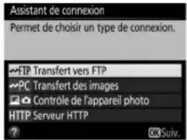NIKON WT7 - Choisissez Transfert vers FTP (8). - 1