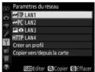 NIKON WT7 - Liste des profils - 1