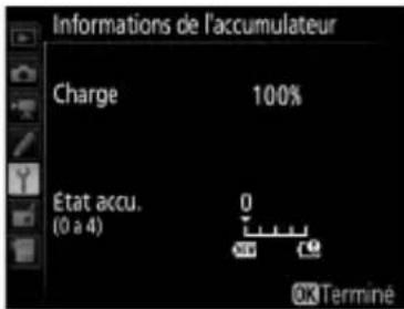 NIKON WT7 - Informations de l'accumulateur - 1